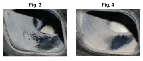 Oil Residue on Cylinders With Unseated & Seated Piston Rings