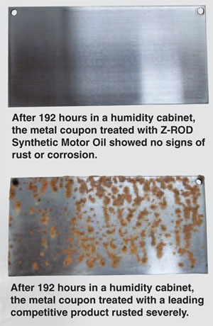 AMSOIL Z-Rod Humidity Cabinet Test vs Competitor AMSOIL Z-Rod Humidity Cabinet Test vs Competitor